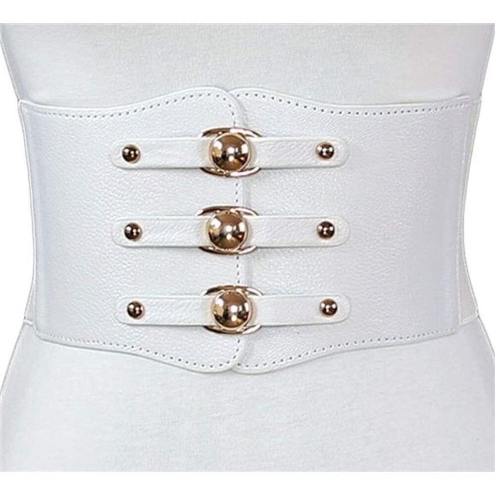 ✨ Wide PU Leather Stretch Belt | Elastic Waist Cinch with Alloy Buckle
